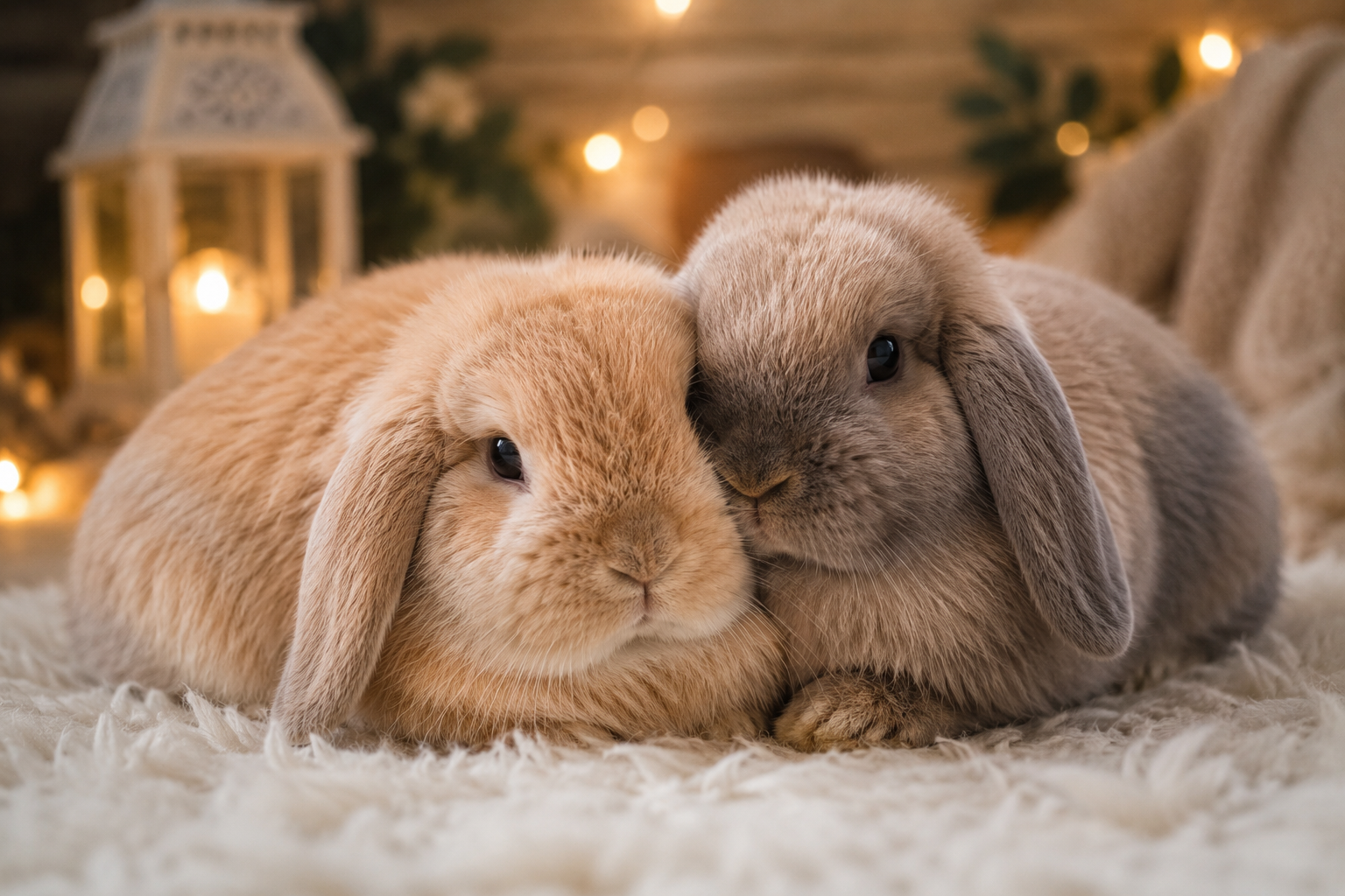Two Holland Lop bunnies together