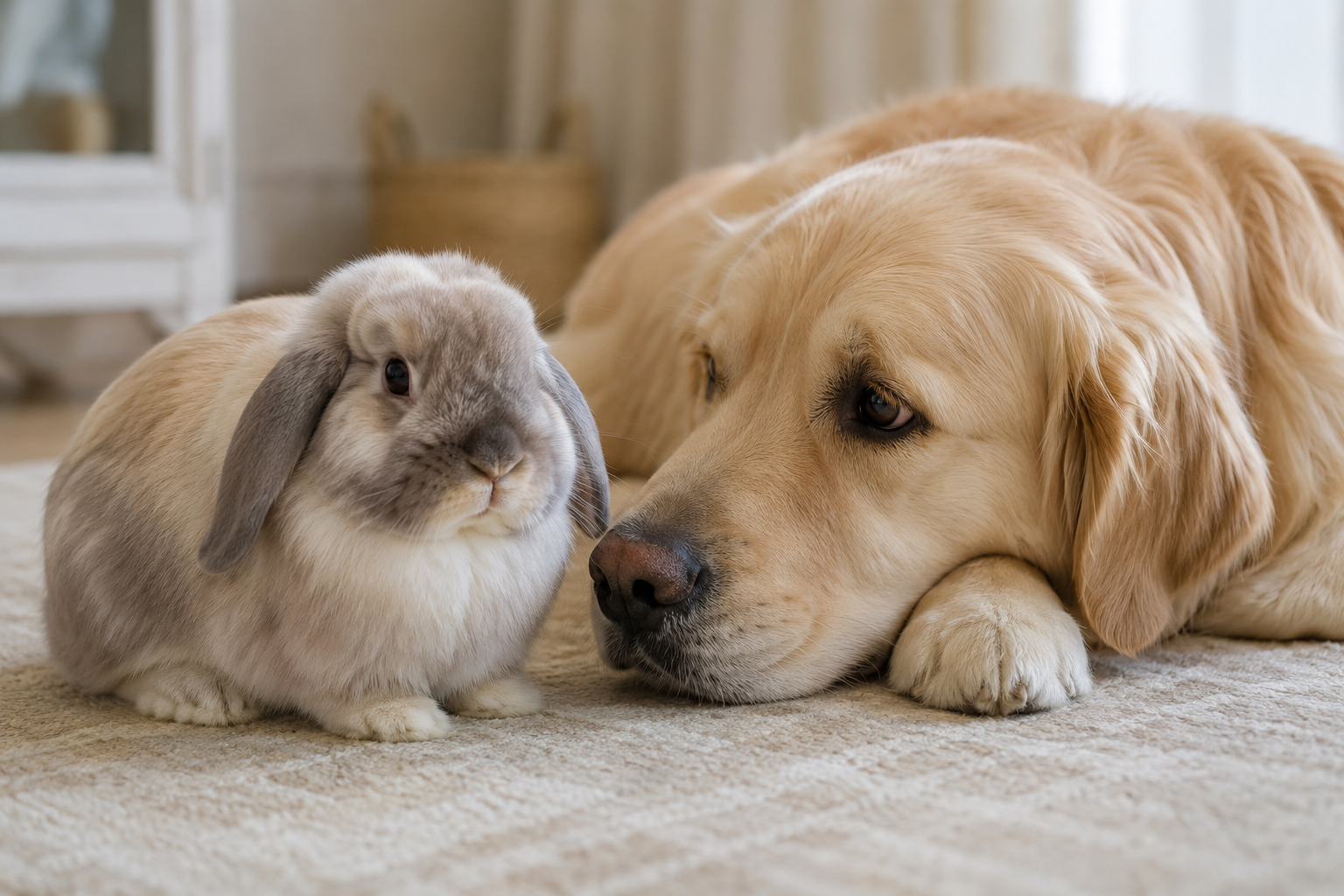 Bunny with Dogs and Cats